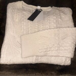 Magaschoni Cream Cable Knit Sweater